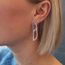 Load image into Gallery viewer, Elegance &amp; Poise - Geometric Earrings Asymmetric Silver Vsn 1
