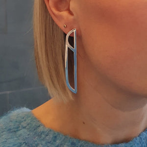 Elegance - Geometric Earrings Long Silver
