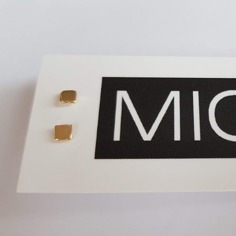 Micro-Square Studs (9ct recycled yellow Gold)
