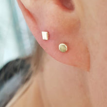 Load image into Gallery viewer, Micro-Square Studs (9ct recycled yellow Gold)