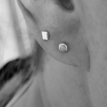 Load image into Gallery viewer, Square &amp; Dot Micro Studs Silver