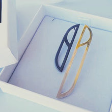 Load image into Gallery viewer, Elegance &amp; Poise - Geometric Earrings Asymmetric Black &amp; Silver Vsn 3