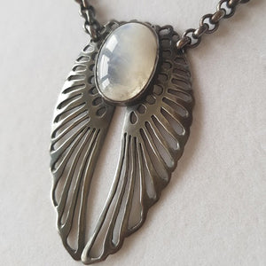 Aon Sgiath - Winged Moonstone Necklace