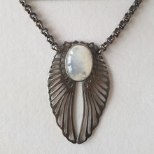 Load image into Gallery viewer, Aon Sgiath - Winged Moonstone Necklace