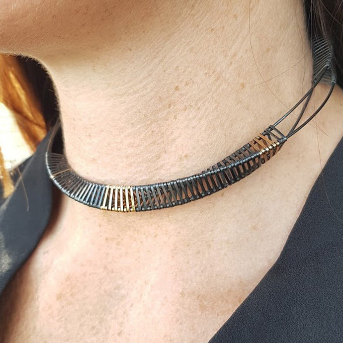 Mobius Black and Gold Necklet (Choker)