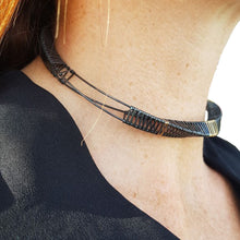 Load image into Gallery viewer, Mobius Black and Gold Necklet (Choker)