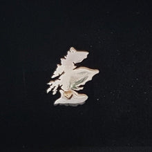 Load image into Gallery viewer, Scotland_Map_Silver_Cufflinks_with_9ct_Gold_Hearts black background