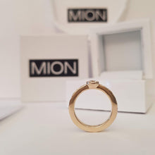 Load image into Gallery viewer, 0.5ct_Diamond_Solitaire_Engagement_Ring_in_textured Recycled_9ct_Gold on a white background