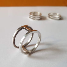 Load image into Gallery viewer, Thumb Ring - Minimal Two Bar